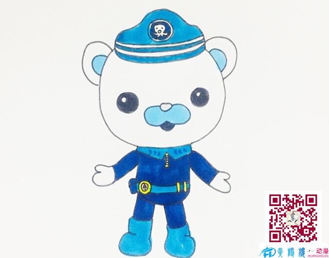 最后將腰帶部件涂黃后，衣服整體涂上暗藍(lán)色，聰明的巴克隊(duì)長(zhǎng)就畫(huà)好啦.jpg