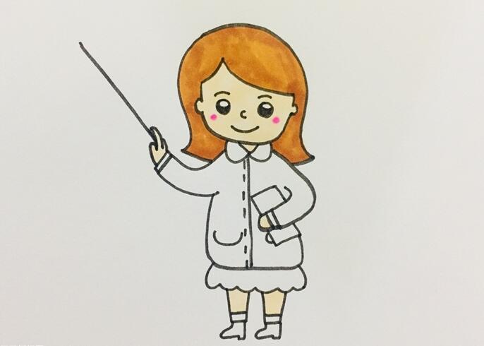 五、最后給老師臉上涂上一點(diǎn)腮紅，眼睛涂黑，頭發(fā)涂成棕色，臉上、手上、腳上和脖子的皮膚涂成膚色。.jpg