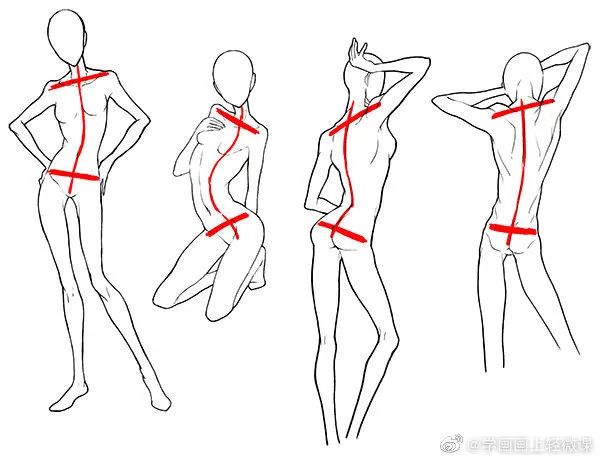 人體動(dòng)勢(shì)線與姿勢(shì)參考，學(xué)畫畫收藏不虧
