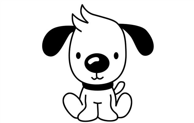 小狗簡(jiǎn)筆畫(huà)怎么畫(huà)？長(zhǎng)耳朵小狗簡(jiǎn)筆畫(huà)的畫(huà)法步驟.jpg