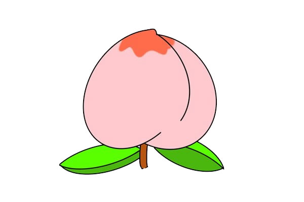 粉色桃子簡(jiǎn)筆畫畫法步驟圖片