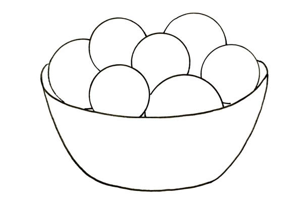 一碗可愛(ài)湯圓簡(jiǎn)筆畫(huà)畫(huà)法步驟圖片