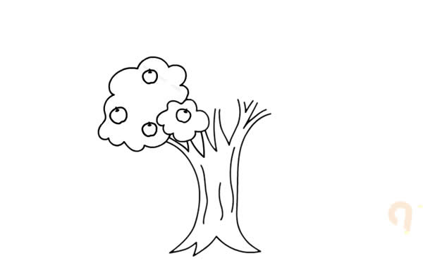 蘋果樹(shù)怎么畫簡(jiǎn)單好看,蘋果樹(shù)簡(jiǎn)筆畫畫法步驟圖片