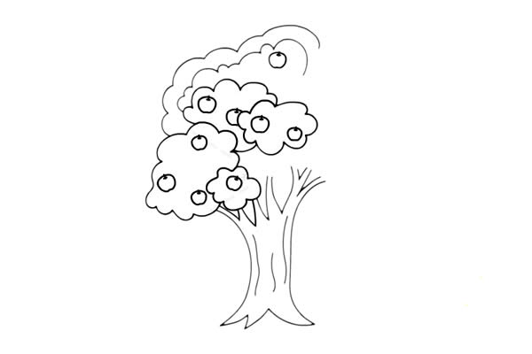 蘋果樹(shù)怎么畫簡(jiǎn)單好看,蘋果樹(shù)簡(jiǎn)筆畫畫法步驟圖片