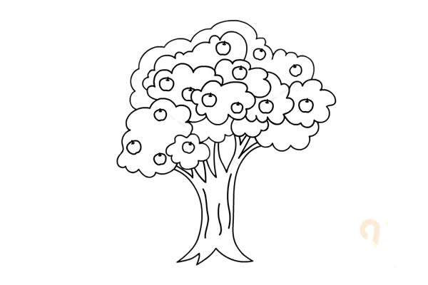 蘋果樹(shù)怎么畫簡(jiǎn)單好看,蘋果樹(shù)簡(jiǎn)筆畫畫法步驟圖片