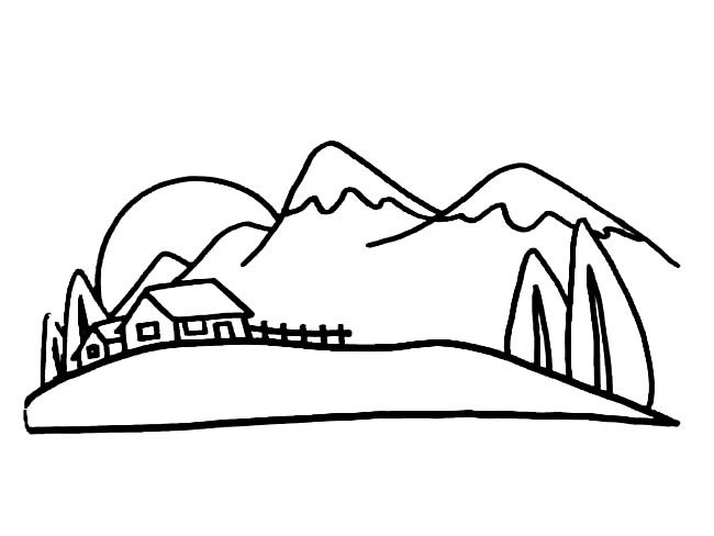 山下庭院場景怎么畫？