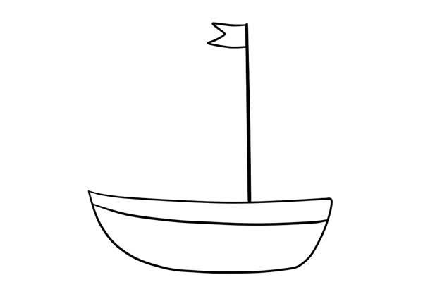小帆船簡(jiǎn)筆畫(huà)彩色畫(huà)法