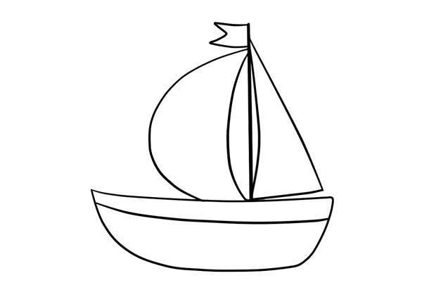 小帆船簡(jiǎn)筆畫(huà)彩色畫(huà)法