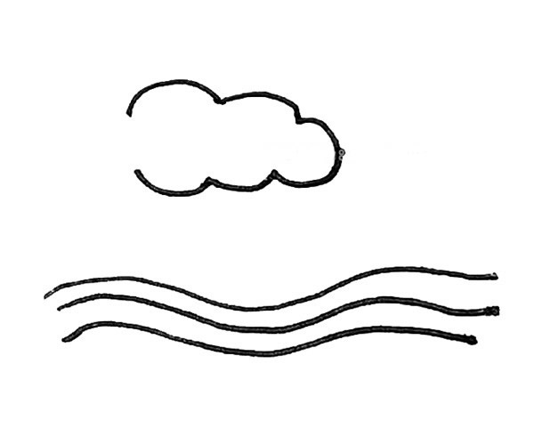 海浪簡(jiǎn)筆畫(huà)步驟教程