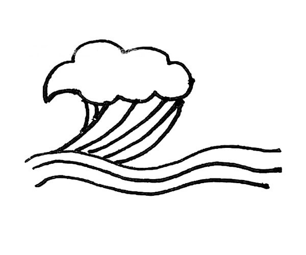 海浪簡(jiǎn)筆畫(huà)步驟教程