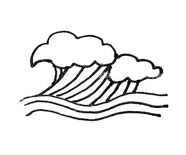 海浪簡(jiǎn)筆畫(huà)步驟教程