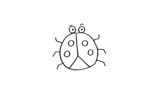 用數(shù)字畫(huà)七星瓢蟲(chóng)簡(jiǎn)筆畫(huà),把數(shù)字1變成七星瓢蟲(chóng)
