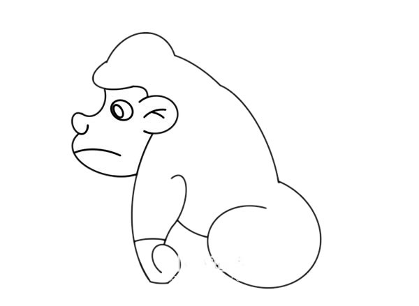 卡通大猩猩簡(jiǎn)筆畫(huà)彩色畫(huà)法步驟圖片