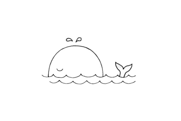 鯨魚(yú)簡(jiǎn)筆畫(huà)圖片