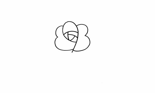 七夕一支玫瑰花簡(jiǎn)筆畫(huà)圖片