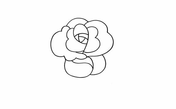七夕一支玫瑰花簡(jiǎn)筆畫(huà)圖片