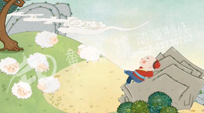 從前，有個(gè)放羊娃，每天趕著一群羊，到山里去吃草。.jpg