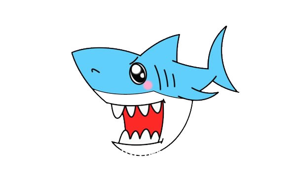 鯊魚 鯊魚簡筆畫彩色
