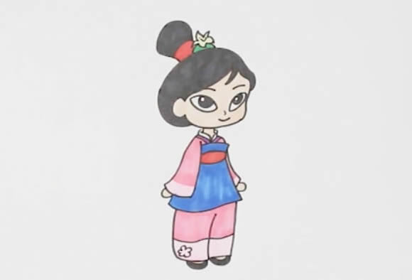 花木蘭 彩色花木蘭簡筆畫 怎么畫簡單又好看