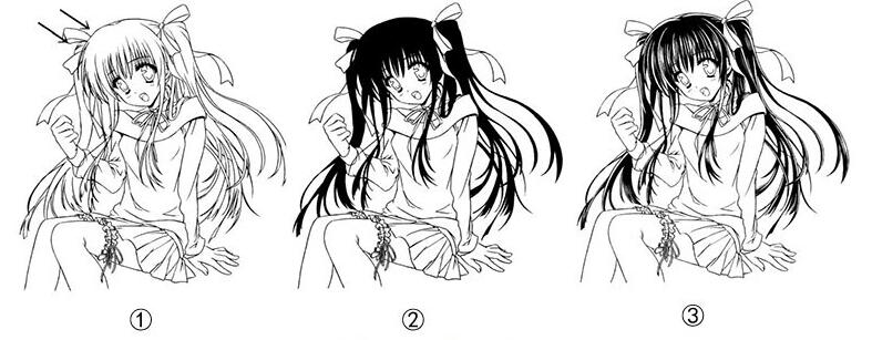 手繪美少女漫畫入門-頭發(fā)的光澤3.jpg 手繪美少女漫畫入門-頭發(fā)的光澤3.jpg