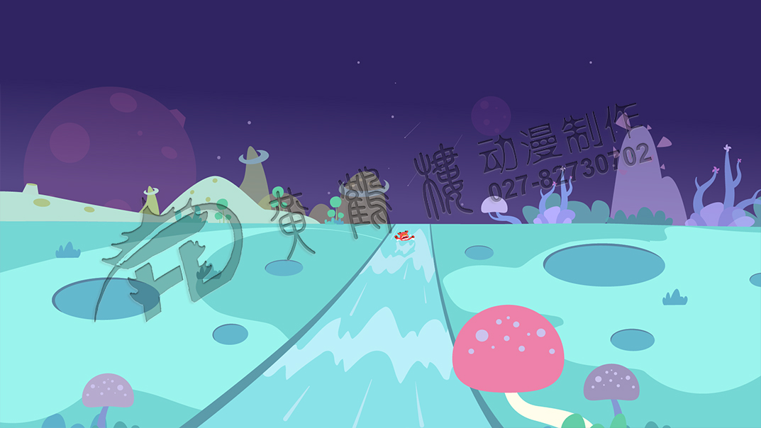 英語課動畫制作：小惡龍卻沒控制中，扎進(jìn)了瀑布里，被強(qiáng)力的水流擊落到了湖中。.jpg