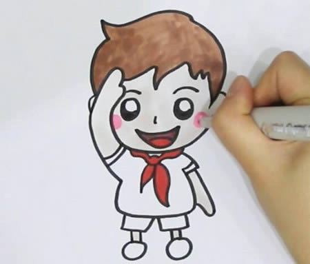 少先隊(duì)員敬禮簡(jiǎn)筆畫(huà)怎么畫(huà)簡(jiǎn)單又漂亮