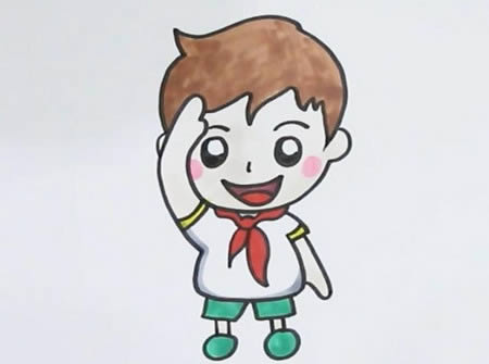 少先隊(duì)員敬禮簡(jiǎn)筆畫(huà)怎么畫(huà)簡(jiǎn)單又漂亮