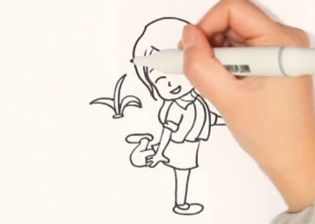 小女孩踢毽子簡(jiǎn)筆畫(huà)怎么畫(huà)