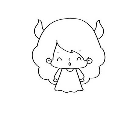 金牛座女孩簡(jiǎn)筆畫q版教程