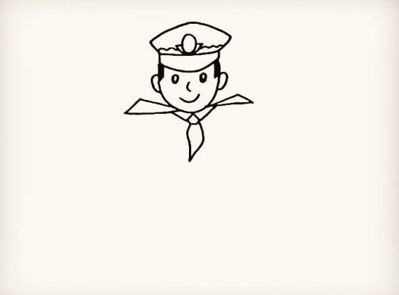 卡通警察簡(jiǎn)筆畫(huà)彩色