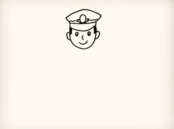 卡通警察簡(jiǎn)筆畫(huà)彩色