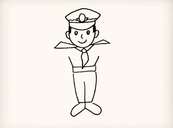 卡通警察簡(jiǎn)筆畫(huà)彩色