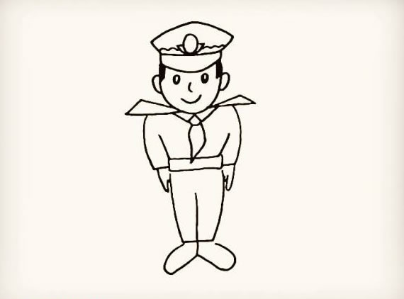 卡通警察簡(jiǎn)筆畫(huà)彩色