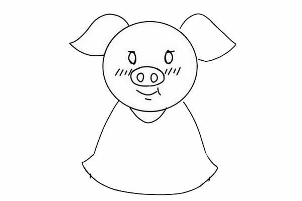 卡通小豬簡(jiǎn)筆畫步驟圖解