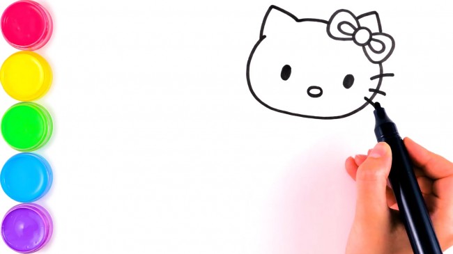動漫手繪hello kitty貓的畫法，hello kitty貓美人魚步驟教程