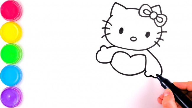 動漫手繪hello kitty貓的畫法，hello kitty貓美人魚步驟教程