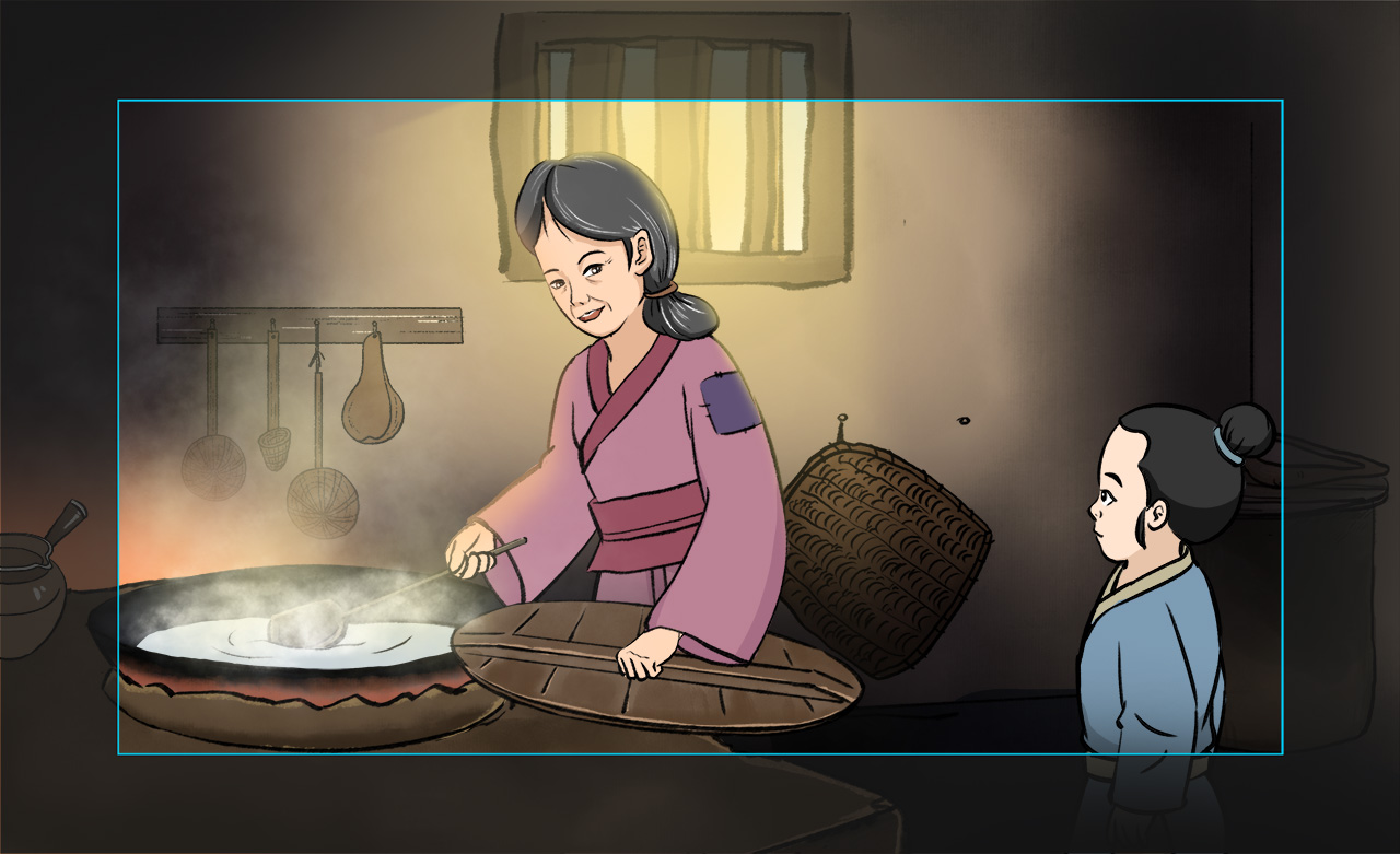 小孟宗看著母親早生的白發(fā)，心里很難過(guò).jpg